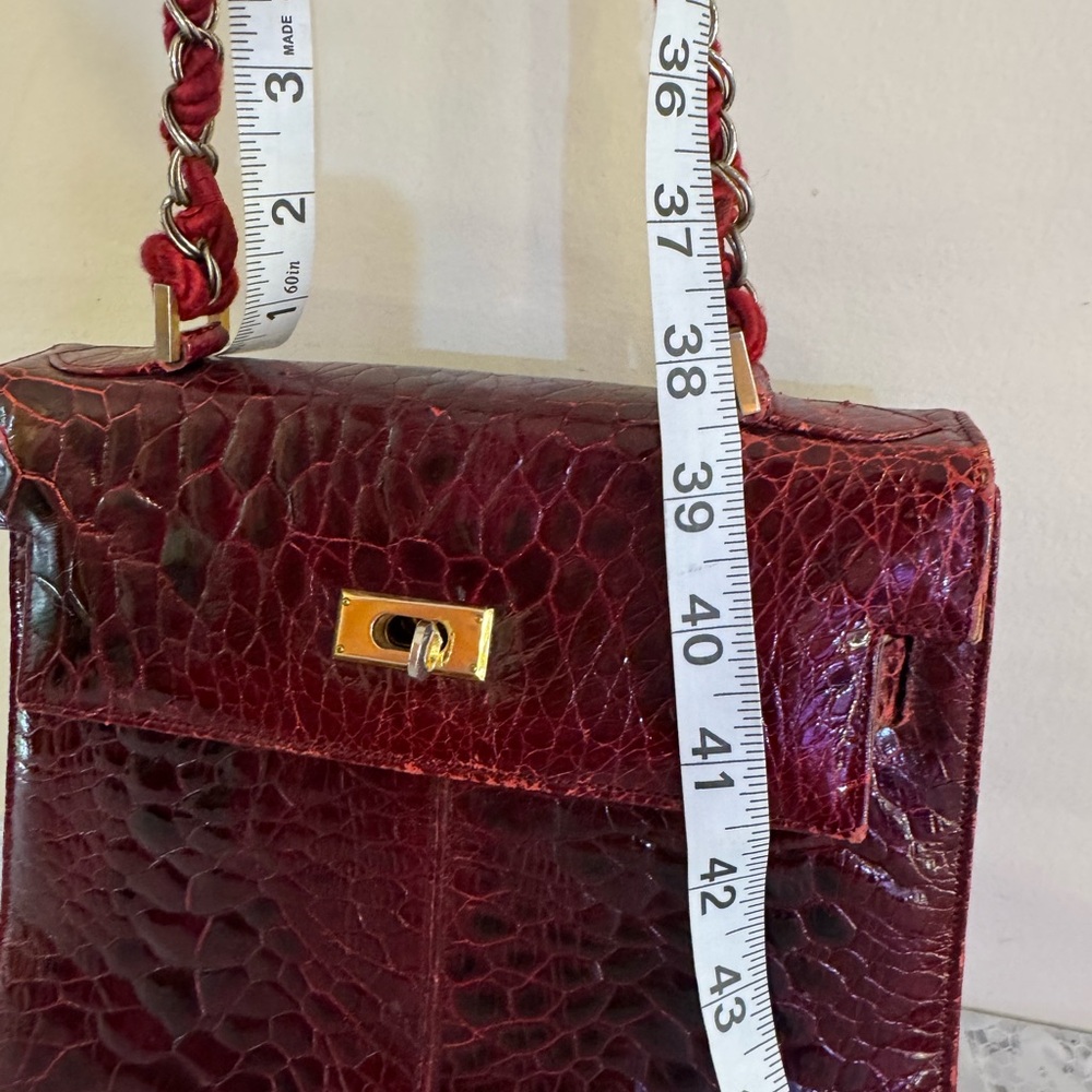 Vintage Susan of London Red Leather Women's Shoulder Bag - Picture 14 of 15